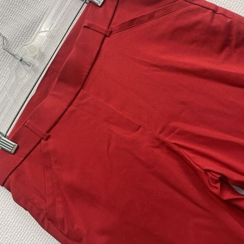 Rafaella Women's 6 Red Comfort Slim Fit Stretch Elastic Cropped Pants